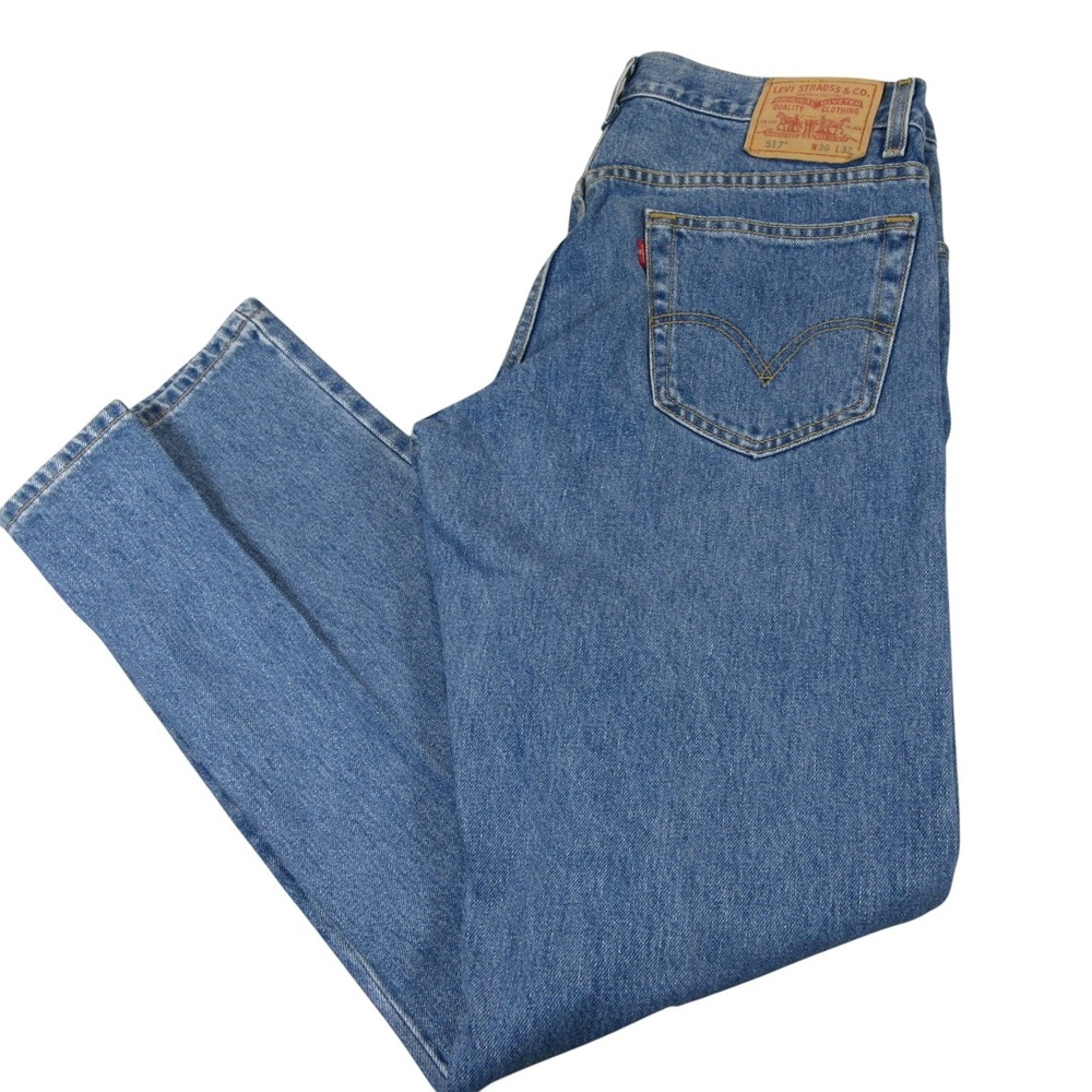 Levis Mens Jeans 517 36 x 32‎ Blue Denim 100% Cotton Light Wash Boot Cut Vintage